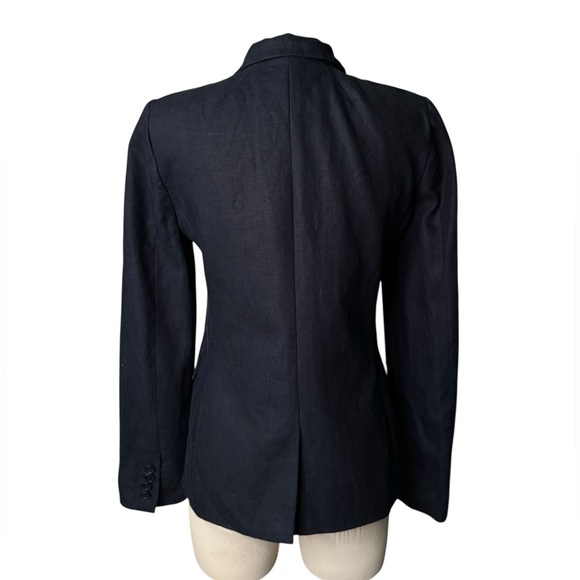 J.Crew Women’s 100% Linen Navy Blazer Size 4 – Lightweight Tailored Jacket - Picture 5 of 9